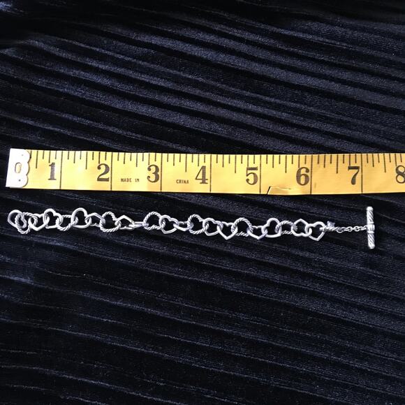 Authentic David Yurman .925 Sterling Silver 750 18K Gold Heart Toggle Bracelet - Picture 7 of 7